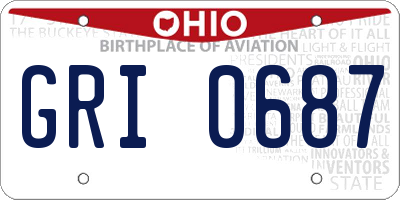 OH license plate GRI0687