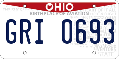 OH license plate GRI0693