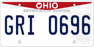 OH license plate GRI0696