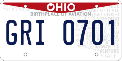 OH license plate GRI0701