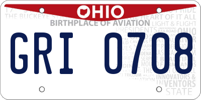 OH license plate GRI0708