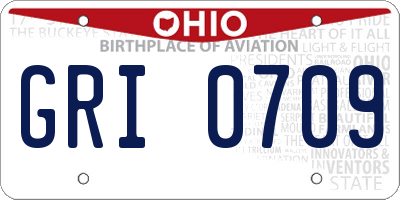 OH license plate GRI0709
