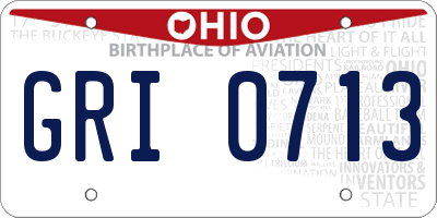 OH license plate GRI0713