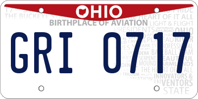 OH license plate GRI0717