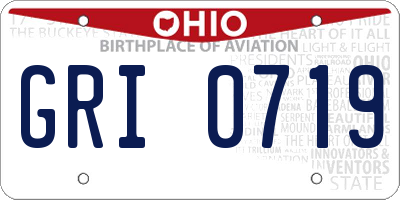 OH license plate GRI0719