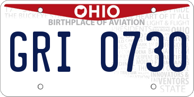 OH license plate GRI0730