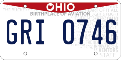 OH license plate GRI0746