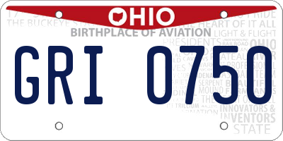 OH license plate GRI0750