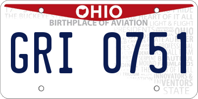 OH license plate GRI0751