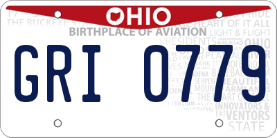 OH license plate GRI0779