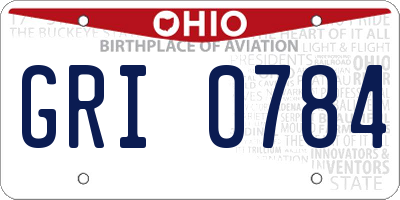 OH license plate GRI0784