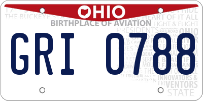 OH license plate GRI0788