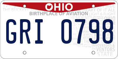 OH license plate GRI0798