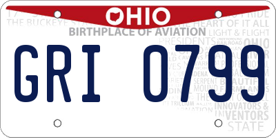 OH license plate GRI0799