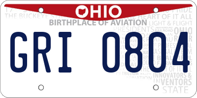 OH license plate GRI0804