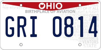 OH license plate GRI0814