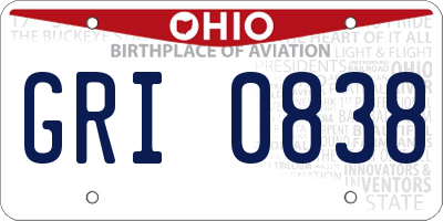 OH license plate GRI0838