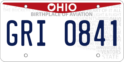 OH license plate GRI0841