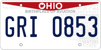 OH license plate GRI0853