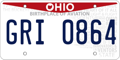 OH license plate GRI0864