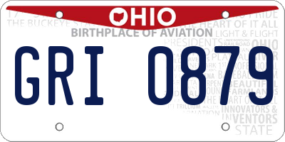 OH license plate GRI0879