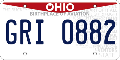 OH license plate GRI0882