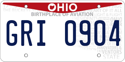 OH license plate GRI0904