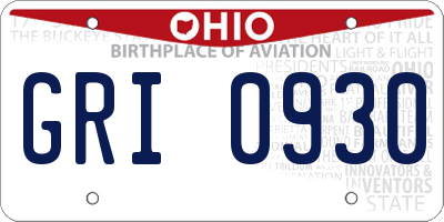 OH license plate GRI0930