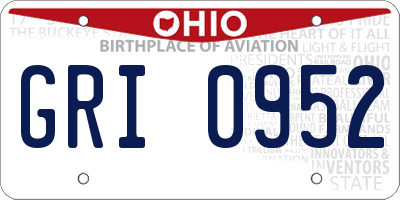 OH license plate GRI0952