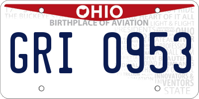 OH license plate GRI0953