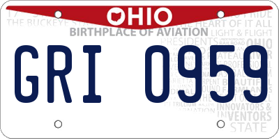 OH license plate GRI0959