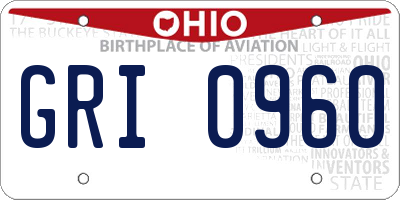 OH license plate GRI0960