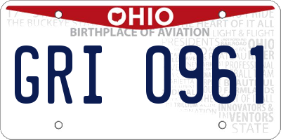 OH license plate GRI0961