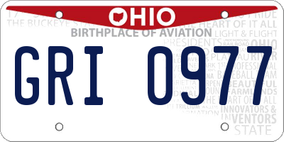 OH license plate GRI0977