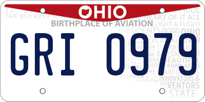 OH license plate GRI0979