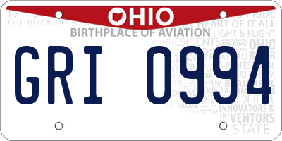 OH license plate GRI0994