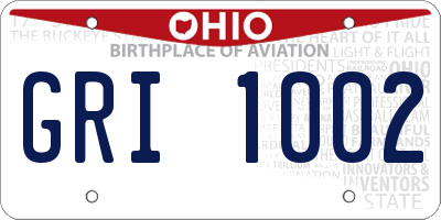 OH license plate GRI1002