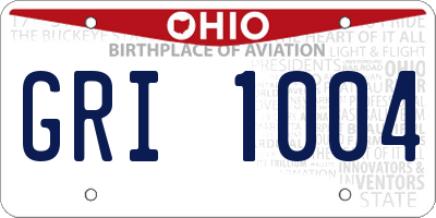 OH license plate GRI1004