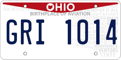 OH license plate GRI1014