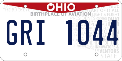 OH license plate GRI1044
