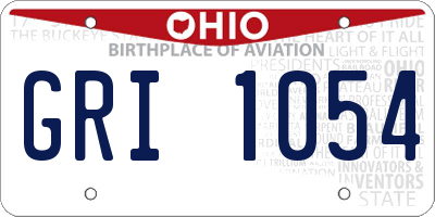 OH license plate GRI1054