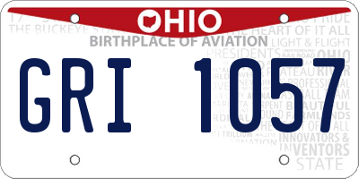 OH license plate GRI1057