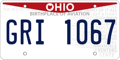 OH license plate GRI1067