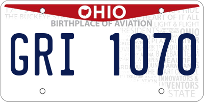 OH license plate GRI1070