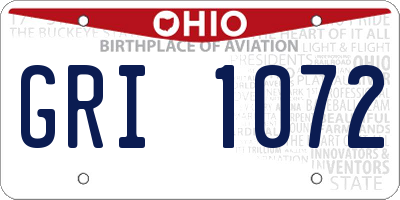 OH license plate GRI1072