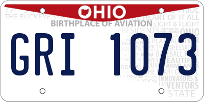 OH license plate GRI1073