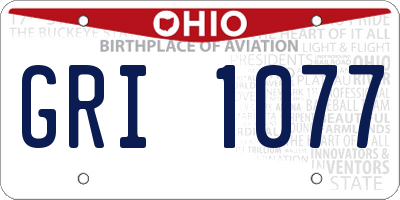 OH license plate GRI1077