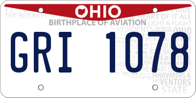 OH license plate GRI1078
