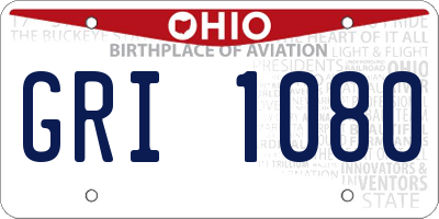 OH license plate GRI1080