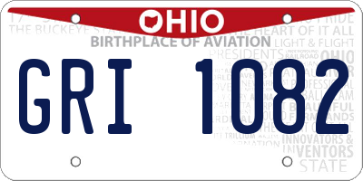 OH license plate GRI1082